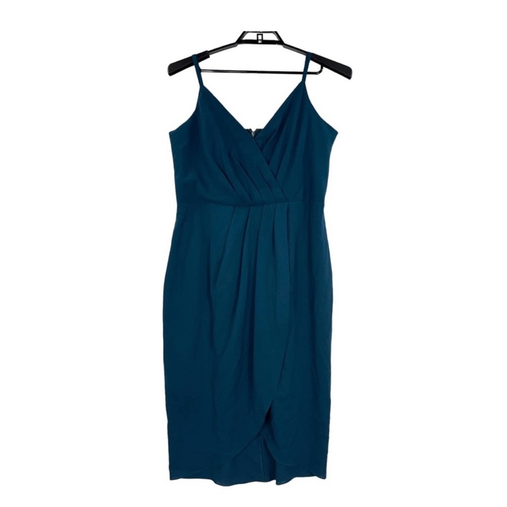 CITY CHIC dark jade spaghetti strap midi cocktail dress sz small/16